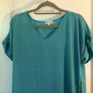 Zenana Outfitters Tiffany Blue v-neck blouse